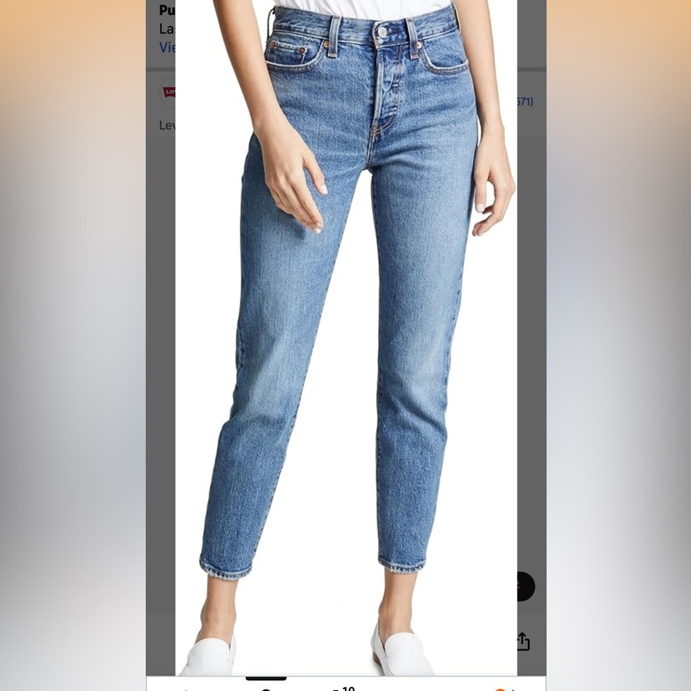 Levi's wedgie high rise Classic Straight Leg Medium Wash Denim Jeans